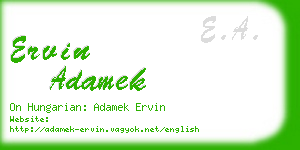 ervin adamek business card